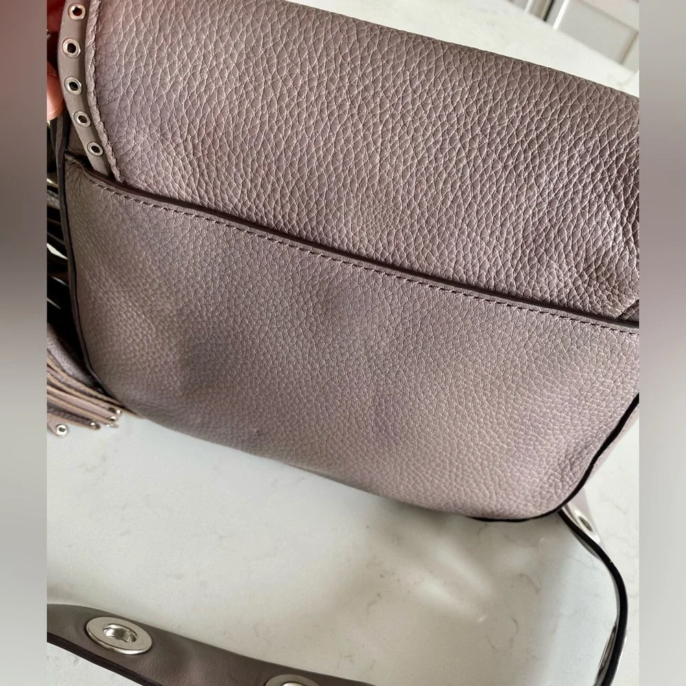 Michael Kors Brooklyn Leather Medium Crossbody Saddle Bag with Studs and…